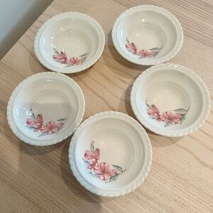 Steubenville MONTICELLO Dogwood Gray Floral Herman C. Kupper Set Of 5 Bowls 5.5”